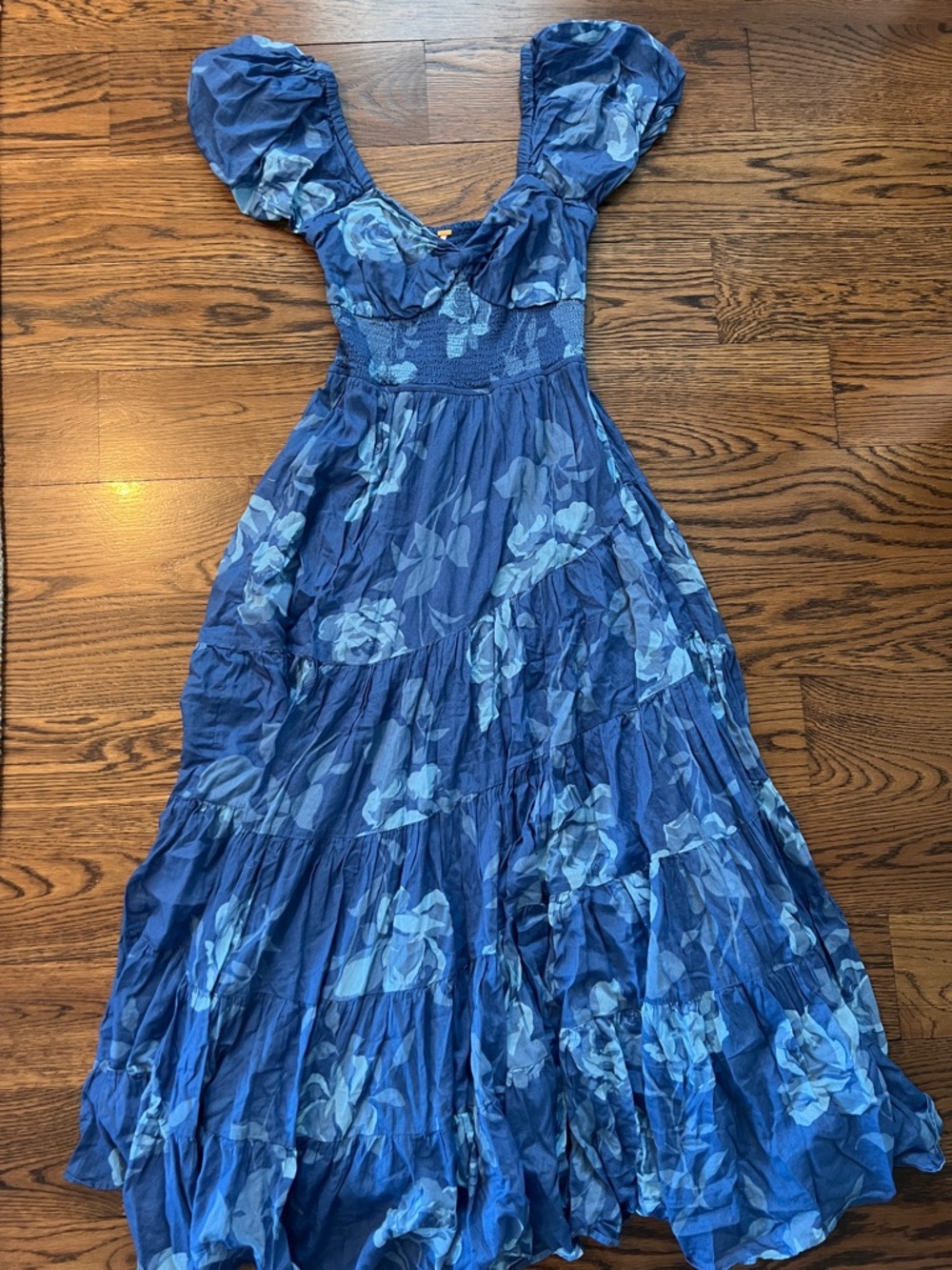 Free People Blue Floral Tiered Maxi Dress - Women